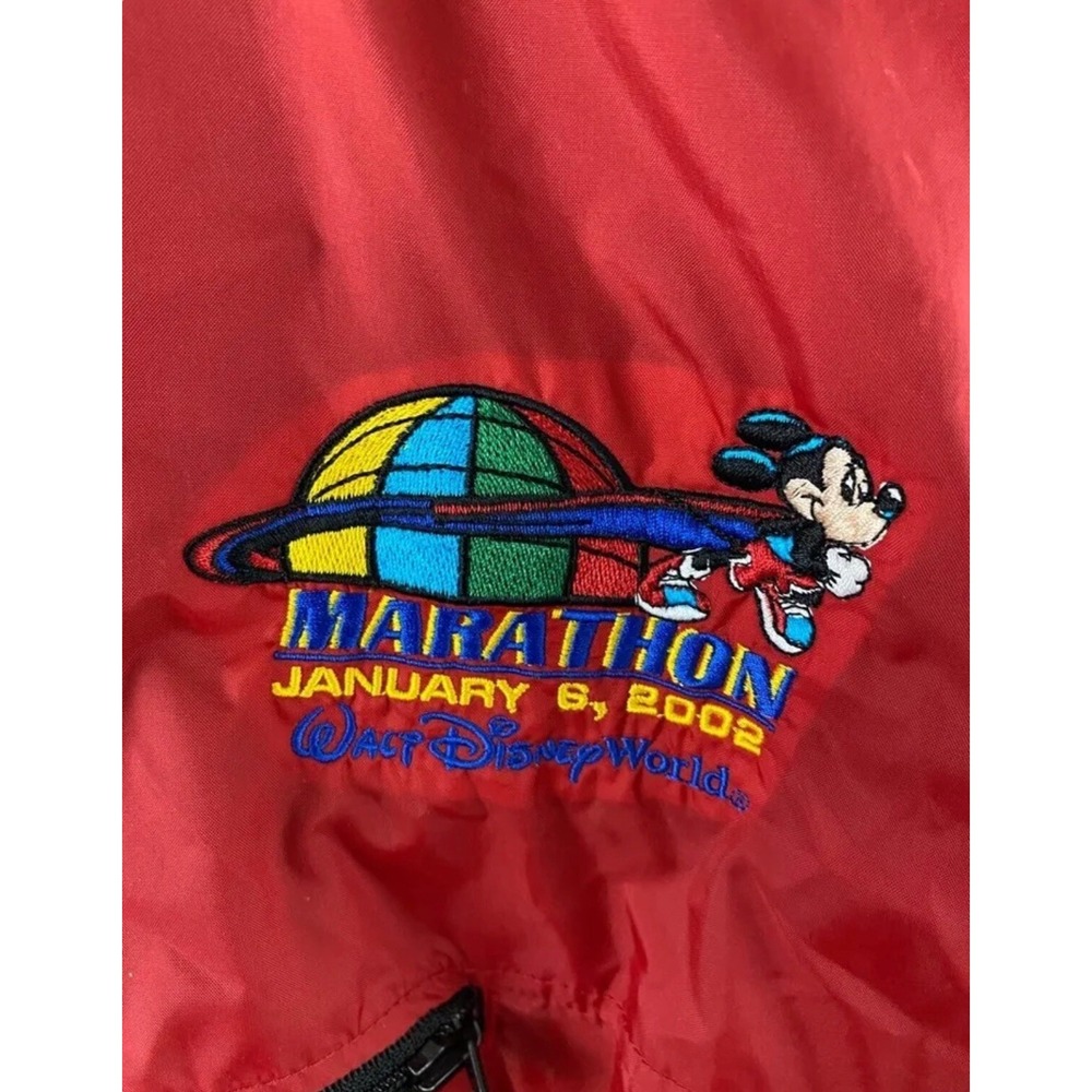 2002 Disney Sport Vintage ‎ Hooded Windbreaker Jacket Red Large Men's - Picture 4 of 4
